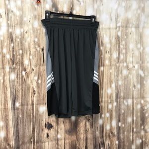 Adidas athletic shorts black whaite stripes